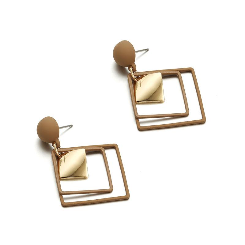 New Personalized and Creative European and American Style Geometric Square Earrings, Fashionable and Simple Versatile Earrings, Popular Earrings.