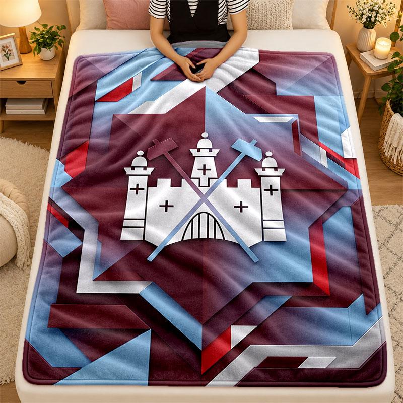 Flaneldecke West Ham United Fußball Warm Weich Überwurfdecke für Innen Sofa Bett Wohnzimmergebrauch