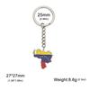 EUEAVAN Drip Oil Venezuela Map Pendant Keychain Stainless Steel Venezuelan Country Flag Keyring Patriotic Jewelry Gift