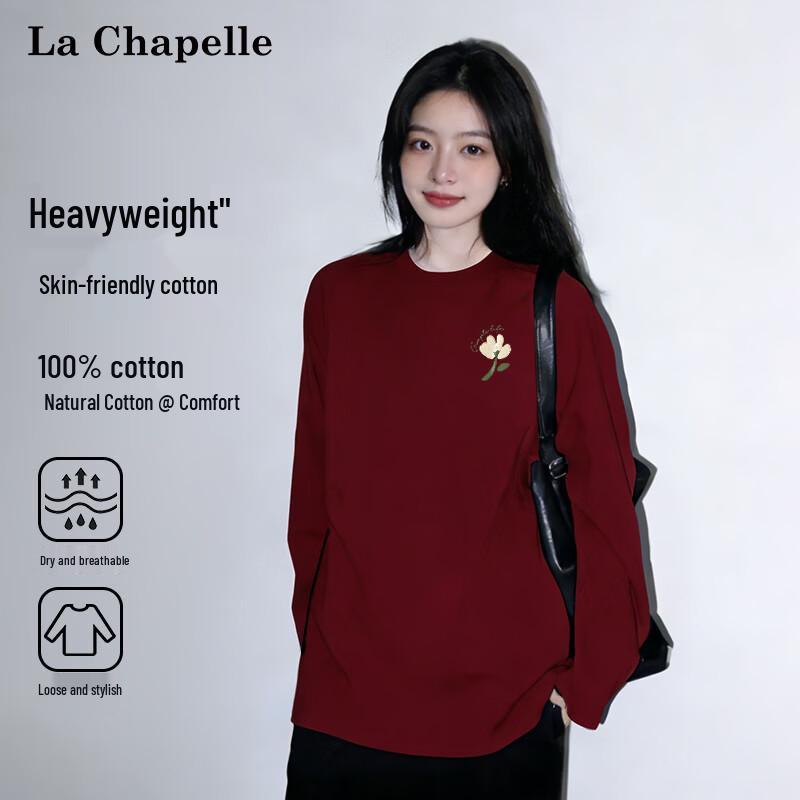 La Chapelle Women's Floral Print Cotton Long Sleeve T-Shirt