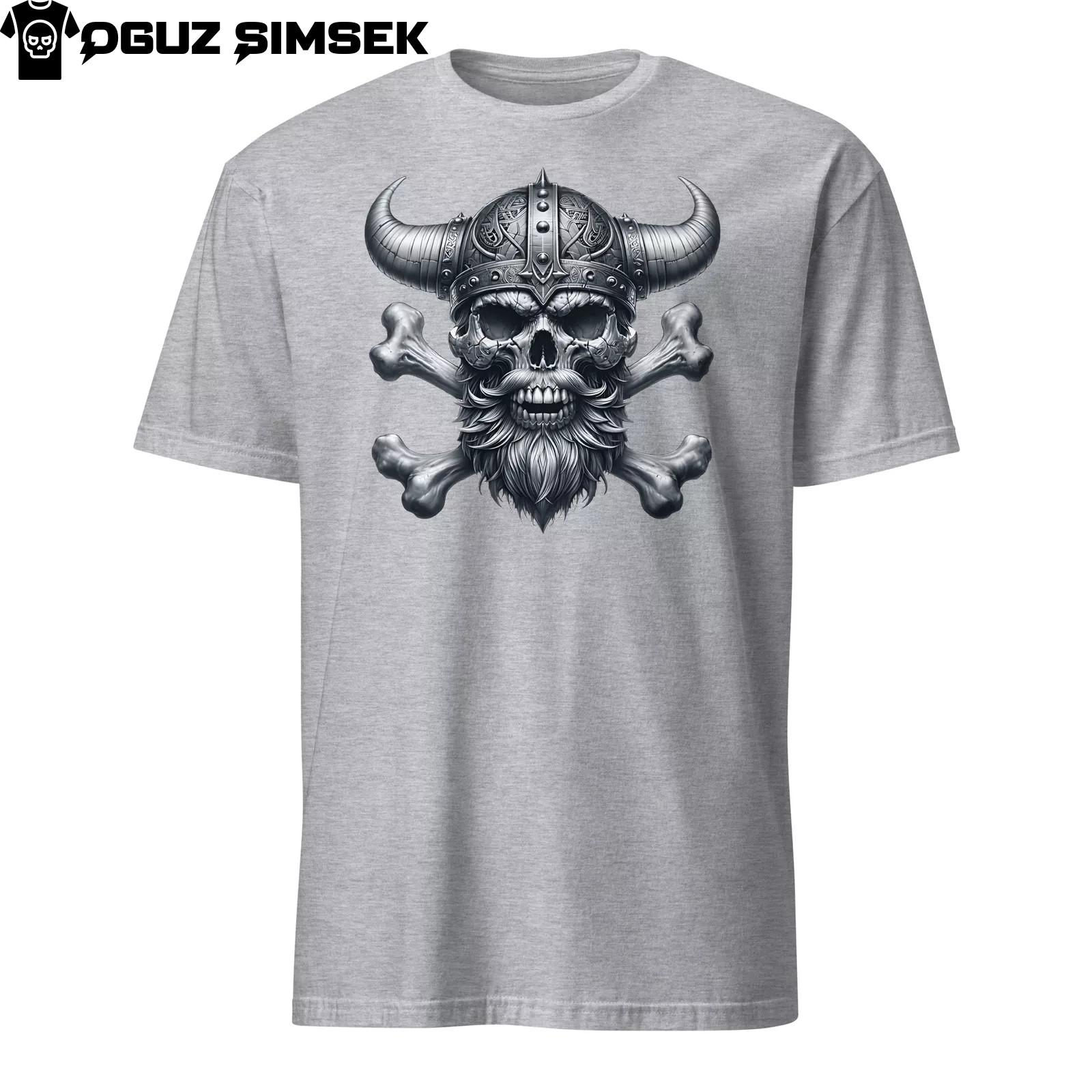 Unisex Viking Skull Crossbones T-Shirt Mens Womens Tees Top | Norse Warrior Tee | Short Sleeve S