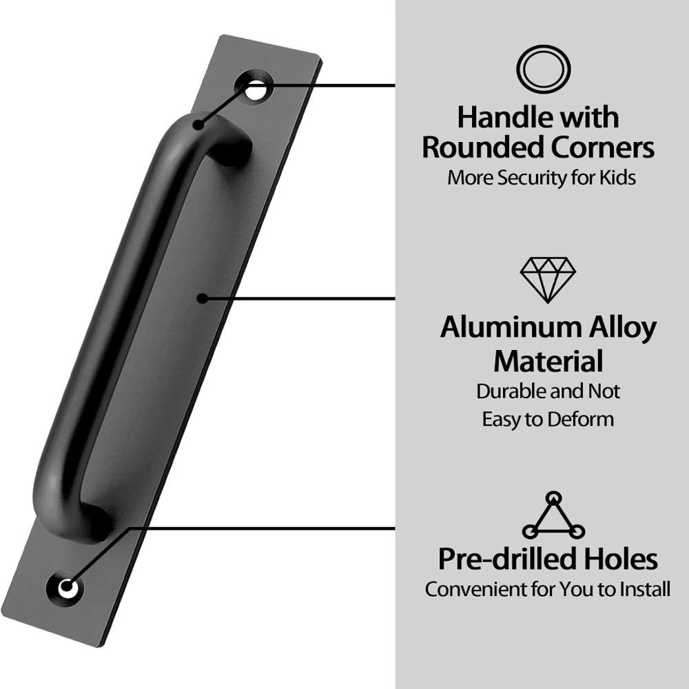 1/2Pcs Aluminium Alloy Sliding Barn Door Pulls Easy Installation Hardware Handle