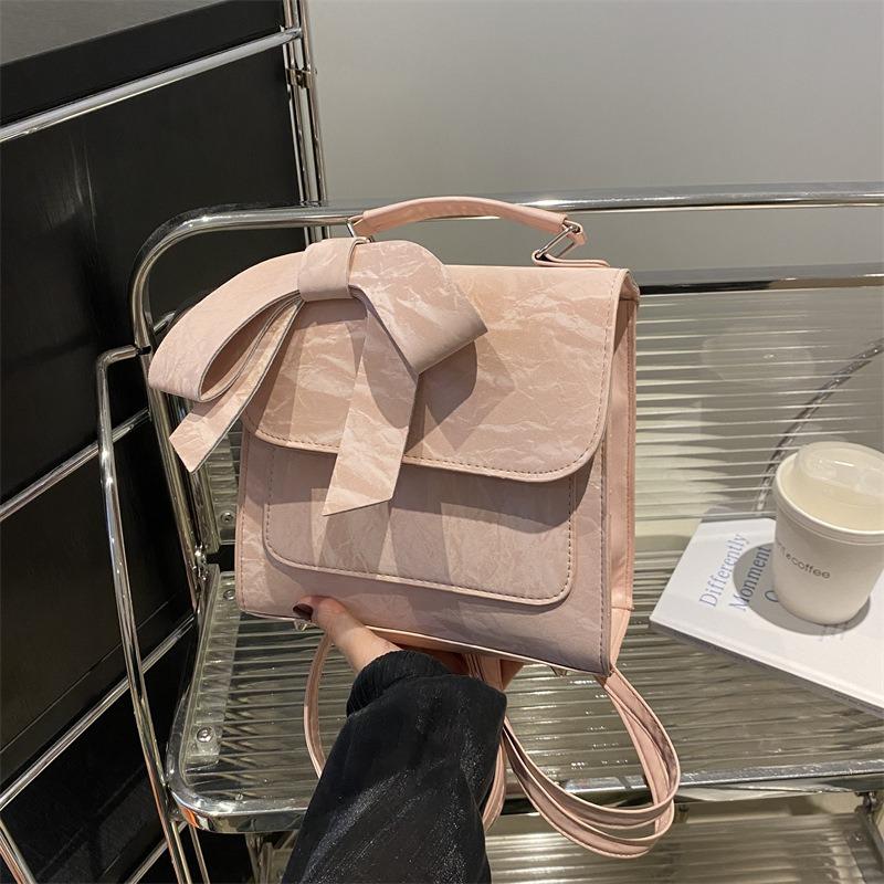 Bow multi-purpose backpack bag women's new trendy fashion college style versatile handbag travel backpack