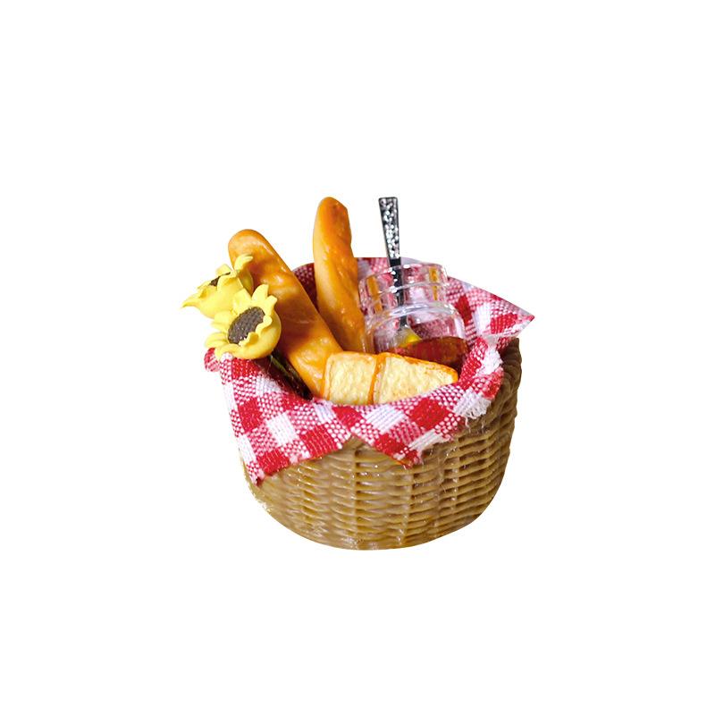 1 Set Play Kitchen Food Toy Cute Mini 1/6 Scale Miniature Dollhouse Diy Honey Bread Basket Model For Doll Accessories