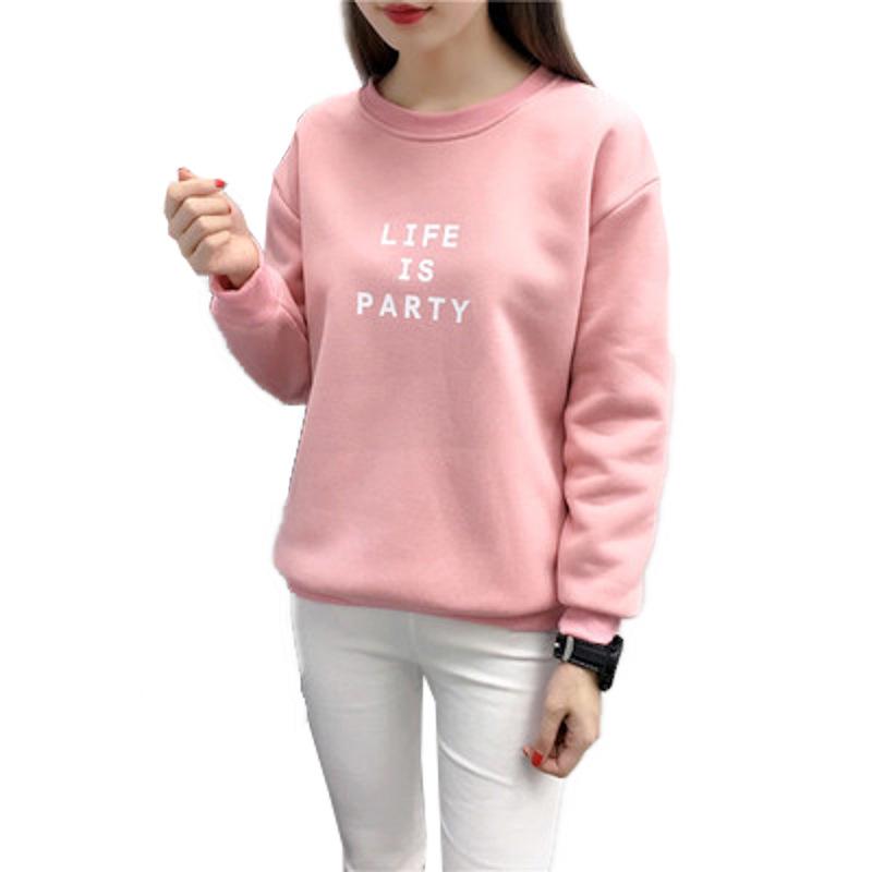 Women's 2021 Korean Style Autumn/Winter Letter Print Loose Long-Sleeve Thickened Sweatshirt