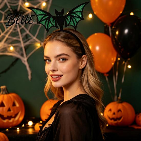 Versatile Festival Hair Ornament Halloween Bat Headband Felt Glitter Hairband Cosplay Props for Costume Masquerade Party Prop Garden Tour Supplies