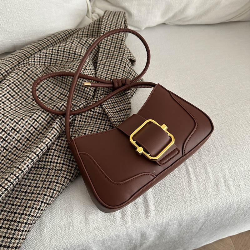 

Универсальная сумка подмышку высокой стоимости женская 2025 новая сумка через плечо, сумка-мессенджер, нишевый дизайн, сумка-багет коричневый