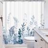 Plant Pattern Print Shower Curtain Bathroom Curtain with Hook