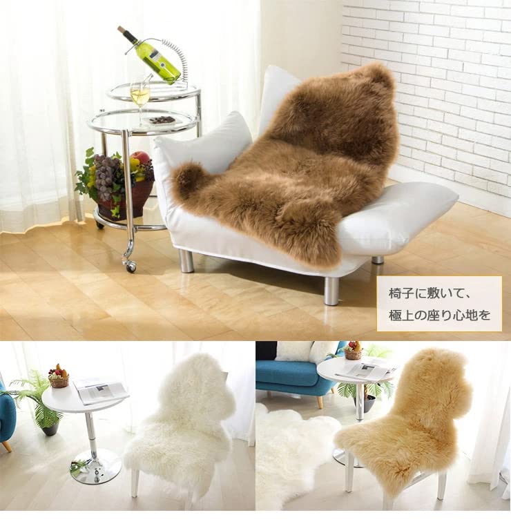 Craft Works Sheepskin Rug (Natural / Long Hair / Single Rug / 60 x 90cm) Taupe (Washable / Carpet / Wool) Sheepskin Rug (1 Rug)