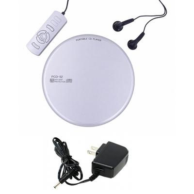 WINTECH Portable CD Player PCD-52AD S with AC Adapter (Special Pack, Silver)