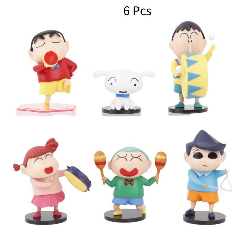 Crayon Shin-chan Joyful Time Musical Instrument Toy Car Model Anime Figurine Pvc Collectible Blind Box