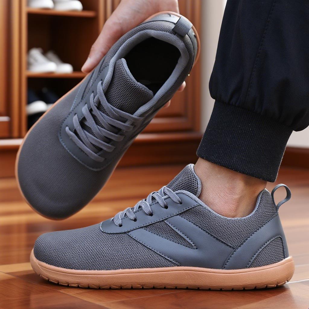

Fashion Men Wide Toe Mesh Barefoot Sports Shoes | Scattered Sole | Extremely Simple Running Shoe High Quality Low Cut Tennis Shoes 2025 39 серый