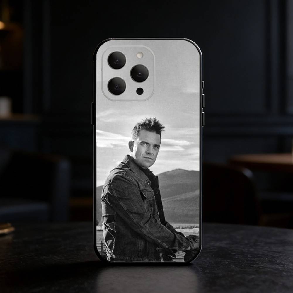 

Singer R-Robbie W-Williams Phone Case For iPhone 17,16,15,14,13,12,11 Plus,Pro,Max,Mini Silicone black Soft Cover iPhone17promax