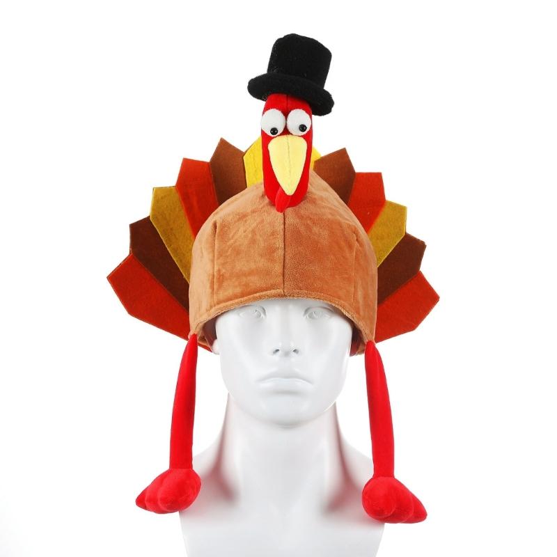 Funny Carnival Chicken Leg Hat Christmas Thanksgiving Decoration Turkey Hat Carnival Hat Party Festive Funny Hats X3UC