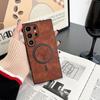 Luxury Leather Deer Case For Samsung Galaxy S26 S25 S24 S23 S22 S21 Plus Ultra For Magsafe Magnetic Wireless Charging Back Cover