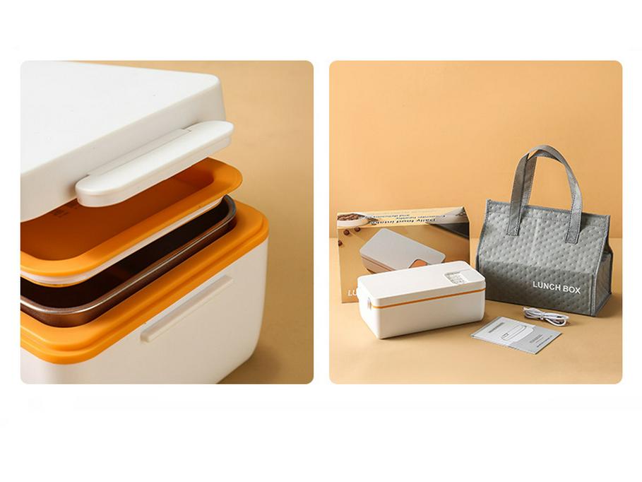 Portable Rechargeable Heating & Insulation Lunch Box for Office Workers & Students - Wireless, Water-Free Bento Box