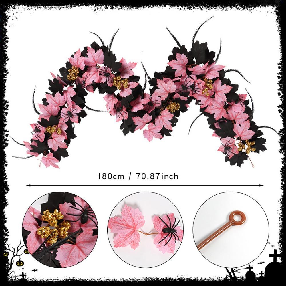 Silk Leaves Halloween Garland Multicolor Artificial Leaves Flower Wreath  Fireplace Stair