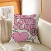 Simplicity Vintage Pink Cartoon Print Canvas Personalized Pillow Cover Kids Bedroom Wild Party Decor Pillowcase Kid Shower Gift