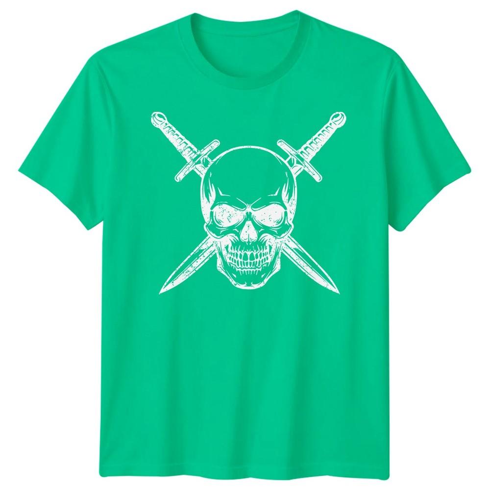 Skull Art Fantasy Unisexs TShirt Crossed Swords Graphic