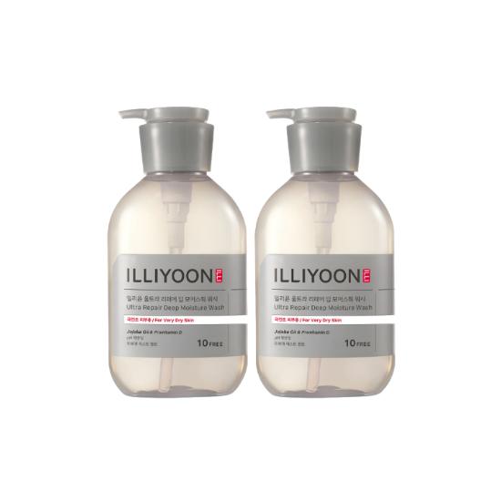 ILLIYOON Ultra Repair Moisture Body Wash Intensive Hydrating Cleanser Set 500ml x2