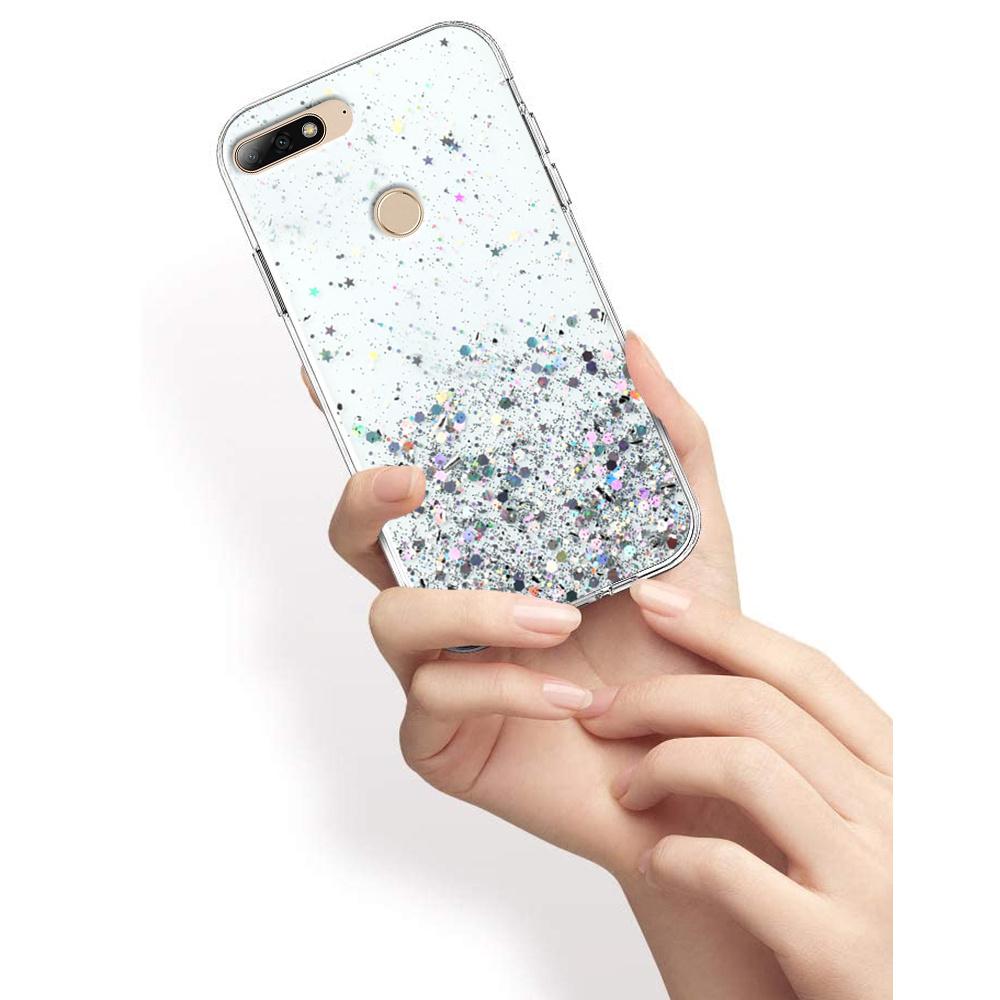 Case for Huawei Y7 2018/Enjoy 8, Glittery, transparent