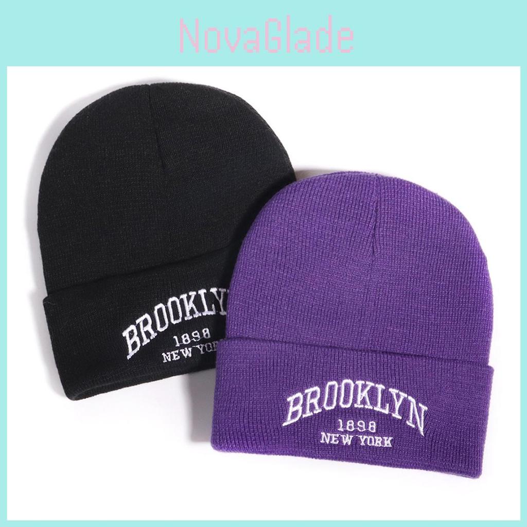 Autumn Winter Knitted Cap With Embroidered Letters And Acrylic For Streetwear And Hiphop Style