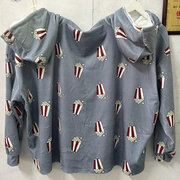 Couple Dress Spring  Quirky Popcorn Couple Double One-piece Sweater Pajamas One-piece Hooded Sweater Girlfriends