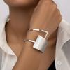 Unique Open Cuff Bracelet for Women Girls Adjustable Size Wristband Hiphop Exaggerated Jewelry Fashionable Wristwear