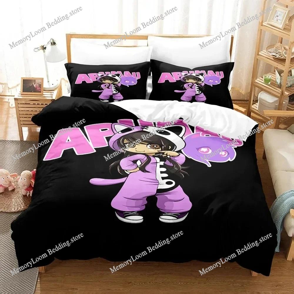 3D Printed Anime Vibrant Aphmau Bedding Set Duvet Cover Bedroom Cozy Comforter Single/Twin/King Size Quilt Cover Home Textiles
