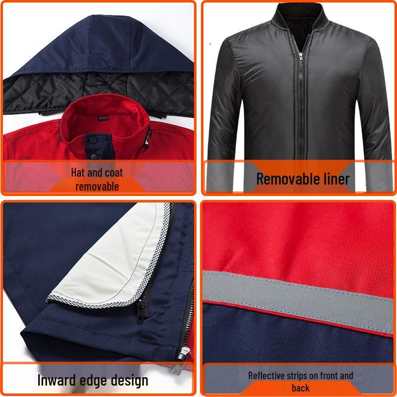 Winter Workwear Cotton Padded Jacket: Cold-Proof, Reflective, Warm Protection for Freezer Storage
