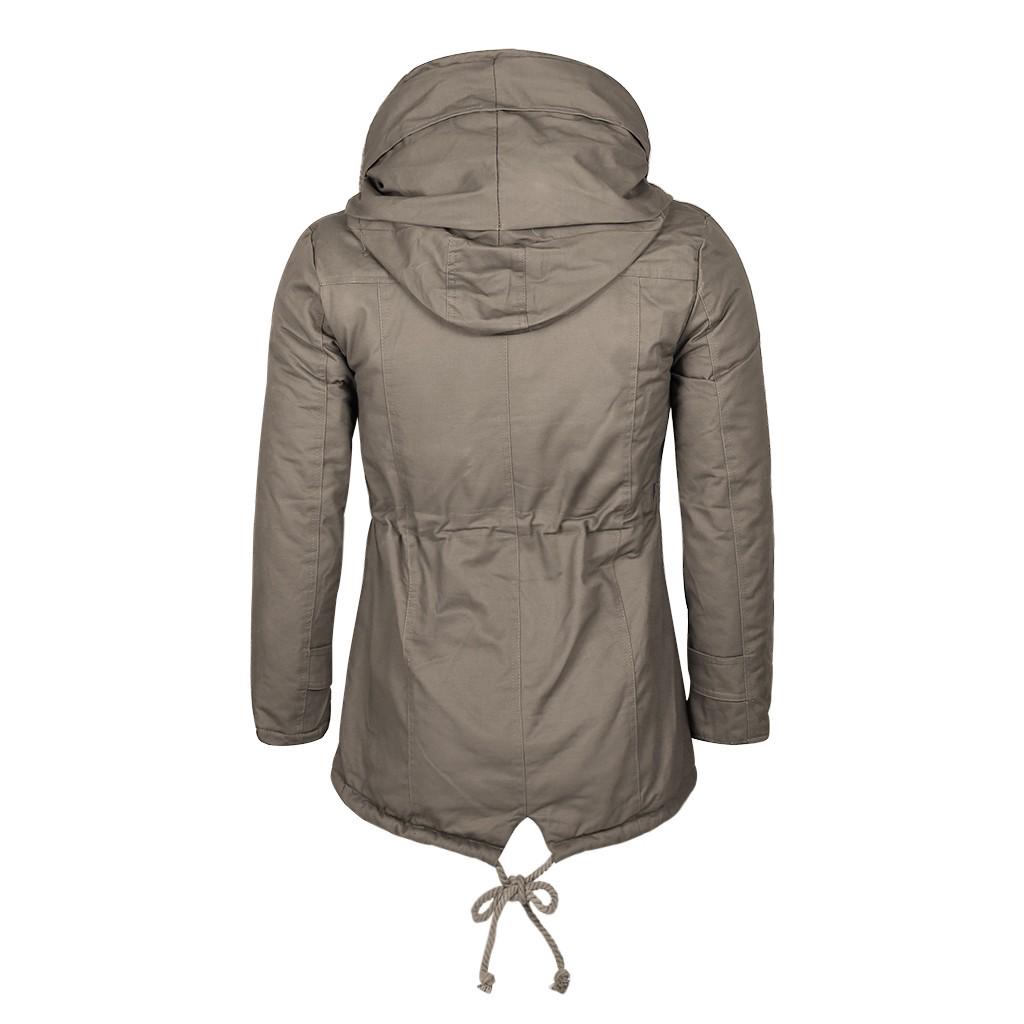 Men Winter Warm Hooded Zip Thick Solid Fleece Coat Outwear Wind Jacket