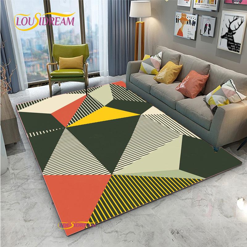 Klasické geometrické bohémské stylové noční koberce do ložnice, podlahová rohož do obývacího pokoje, koberec pod konferenční stolek a k pohovce, deka do ložnice, velký koberec