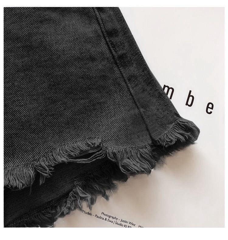 Damen High-Waist zerrissene Jeans-Shorts - Sommerlich lässig A-Linie, ausgefranster Saum, Bauchkaschierend, Schlankmachender Wide-Leg Stil