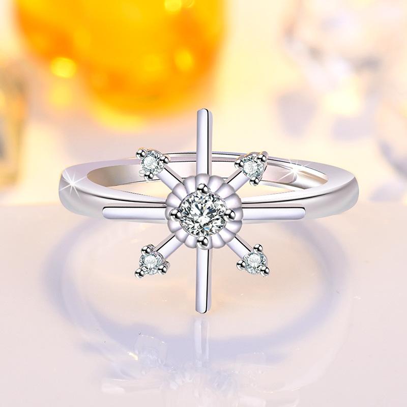 Nowy spersonalizowany pierścionek krzyżykowy prezent świąteczny niszowy lekki luksusowy design regulowany pierścionek dodatek