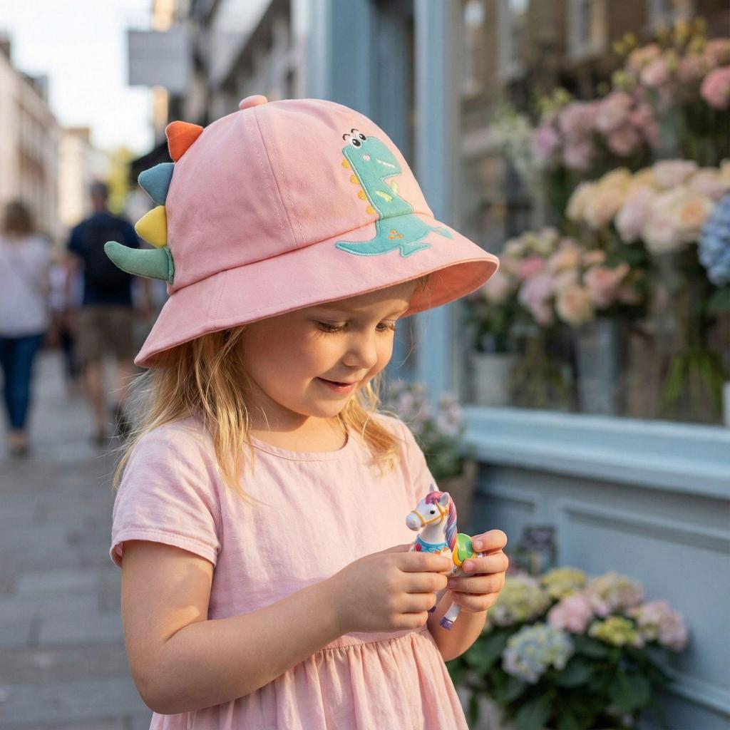 Spring/Summer Infant Bucket Sun Hat - Cute Dinosaur Design for Boys & Girls