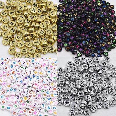 100 Stück Spacer Acrylperlen Würfel Alphabet Buchstaben Armband Schmuckherstellung DIY