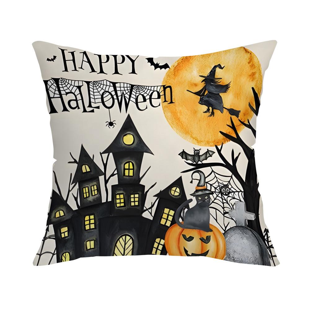 New Single-sided Printing Halloween Pumpkin Pillow Cushion Cover Sofa Living Room Corridor Decorative Back Cushion Cover