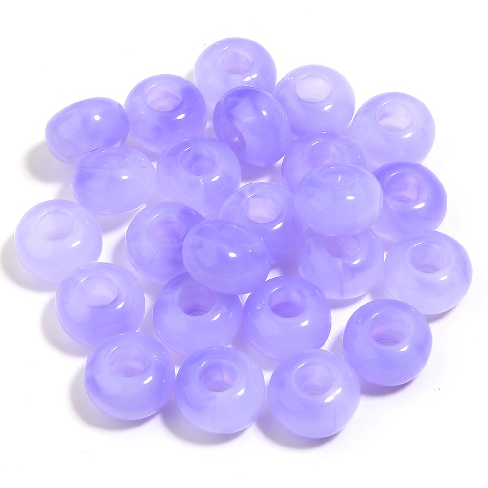 50pcs/lot 14mm Colored Round Acrylic Beads Big Hole Spacer Loose Beads For Jewelry Making DIY Crafts Bracelet Necklace Accessory