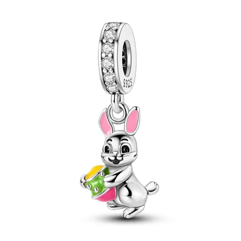 Copper Animal Series Rabbit Elephant Tiger Beads Charms Fit Original Bracelet Pendant Diy Birthday Jewelry Gift