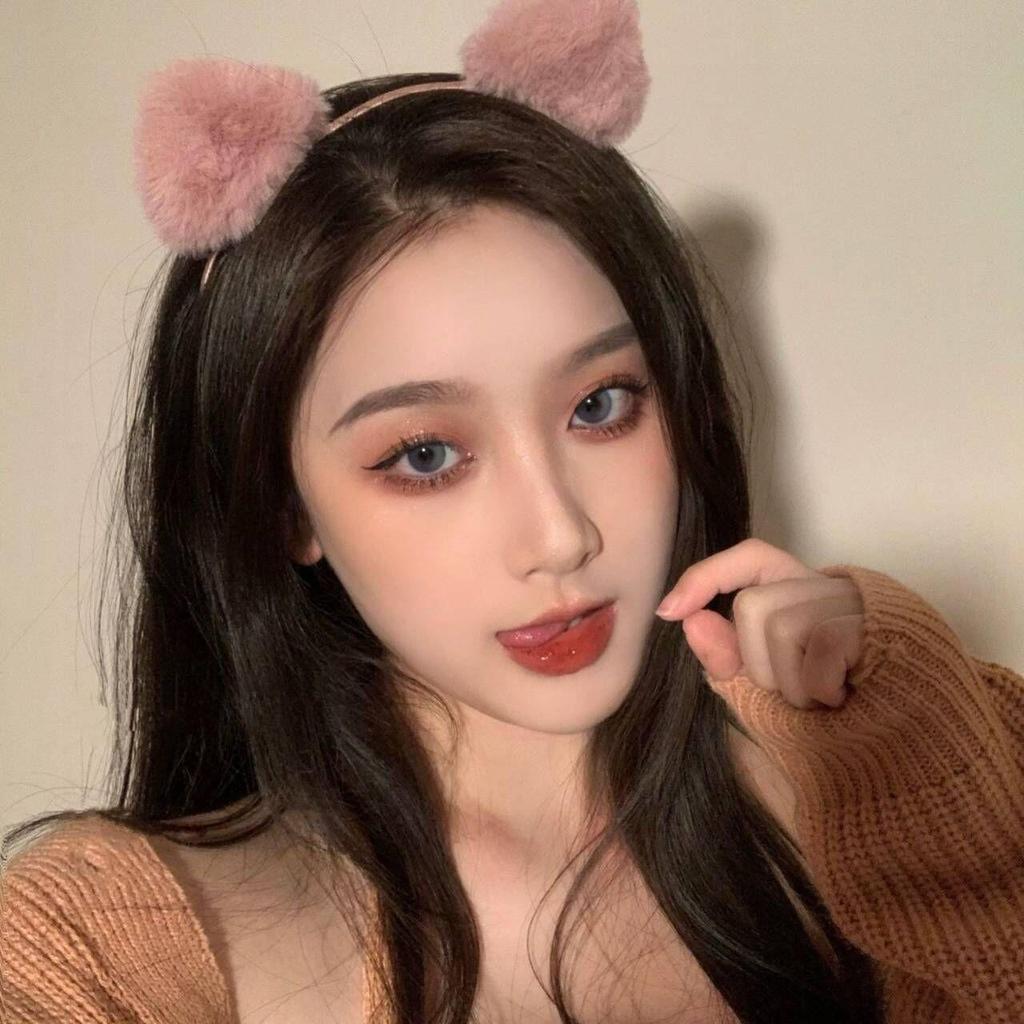 Niedliches japanisches Plüsch-Stirnband mit Katzen- und Fuchsohren für Rollenspiele