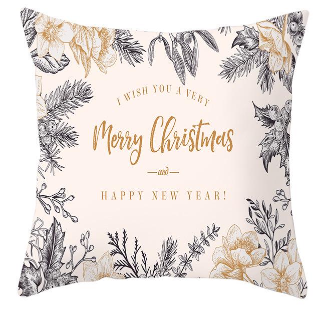 New Pink and Gold Christmas Peach Leather Velvet Pillowcase Festive Home Decoration Pillow Cushion Cover