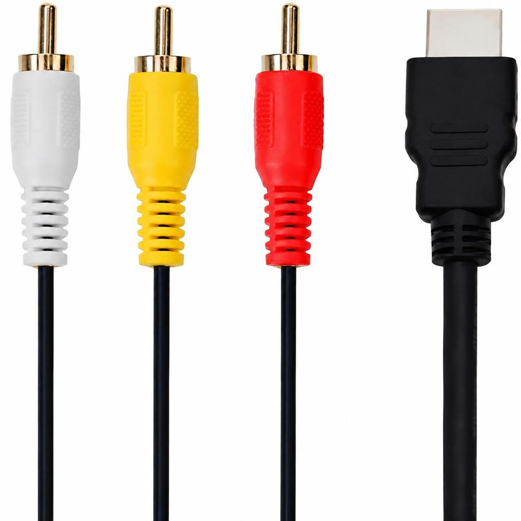 HDMI to 3RCA audio video conversion cable 1080P high definition black 1.5m