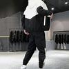 Sport  Suit Contrast Colors Hooded Drawstring Cardigan Ankle Banded Pants Suit for Daily Wear