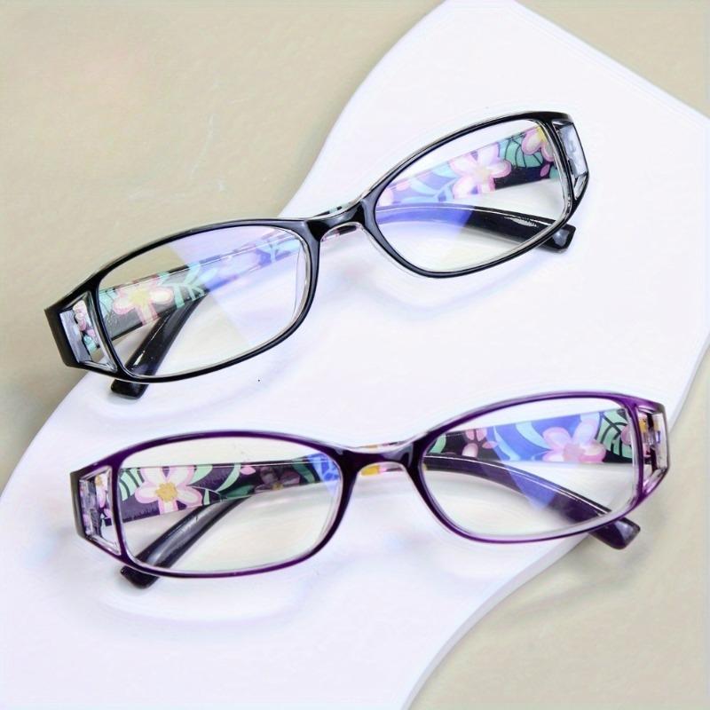 2 Stück Modische Lesebrillen Farbige Bedruckte Presbyterianische Brillen Hohles Design Damen Dekorative Brillen