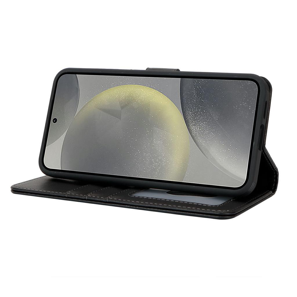 For Samsung Galaxy S24+ Wallet Case Compatible with MagSafe Anti-Drop Detachable PU Leather Phone Cover