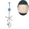 Chirurgischer Stahl Seestern Muschel Körper Nabel Bauchring Knopf Piercing Bar