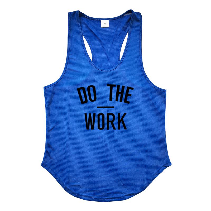 Muscleguys Men Running Vests DO THE WORK Gym Tank Tops Fitness Clothing Mens Bodybuilding Stringer Tanktop Sports Clothing Sleeveless Shirt