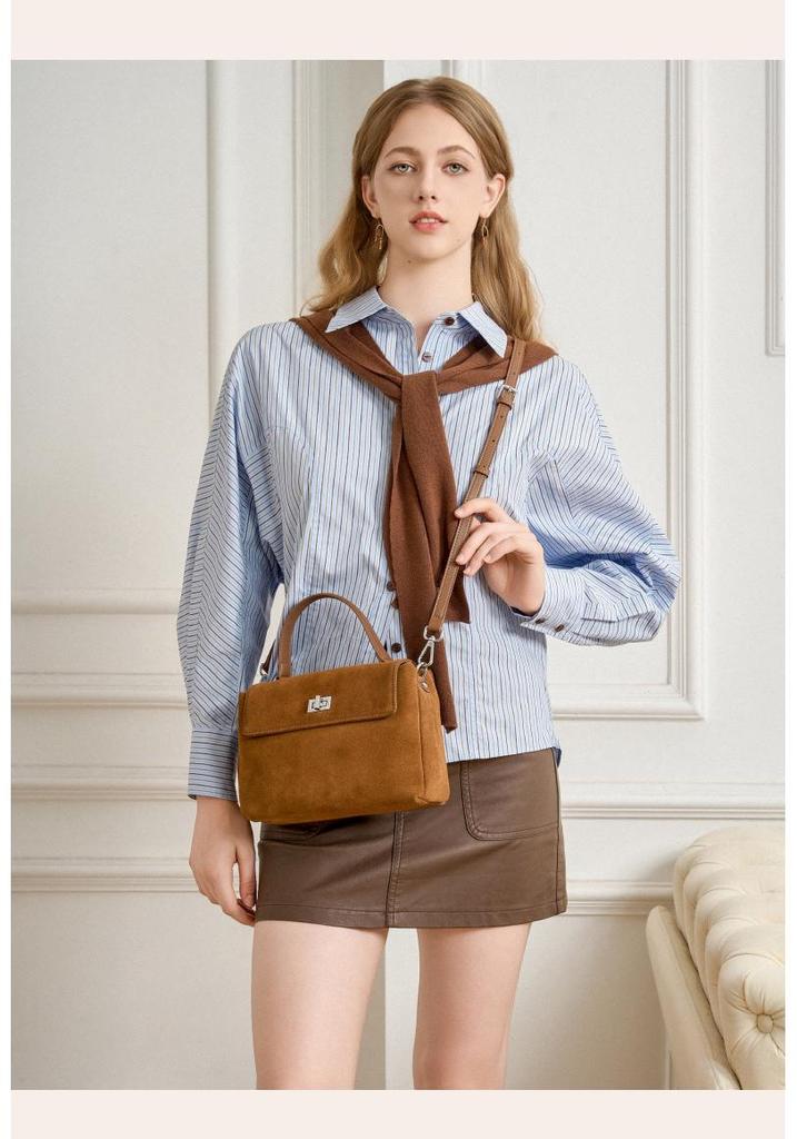 Borsa da Donna Lusso Coreana in Vera Pelle - Borsa a Tracolla in Pelle di Mucca Stile Giapponese