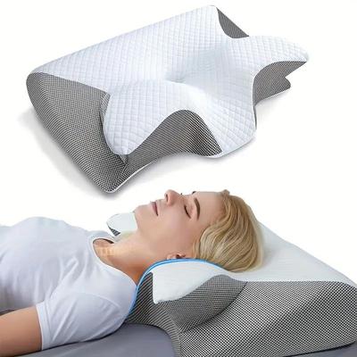 Oreiller cervical à mémoire de forme Butterfly Sleep, oreiller de sommeil confortable en mousse à mémoire de forme, oreiller orthopédique cervical de massage du cou