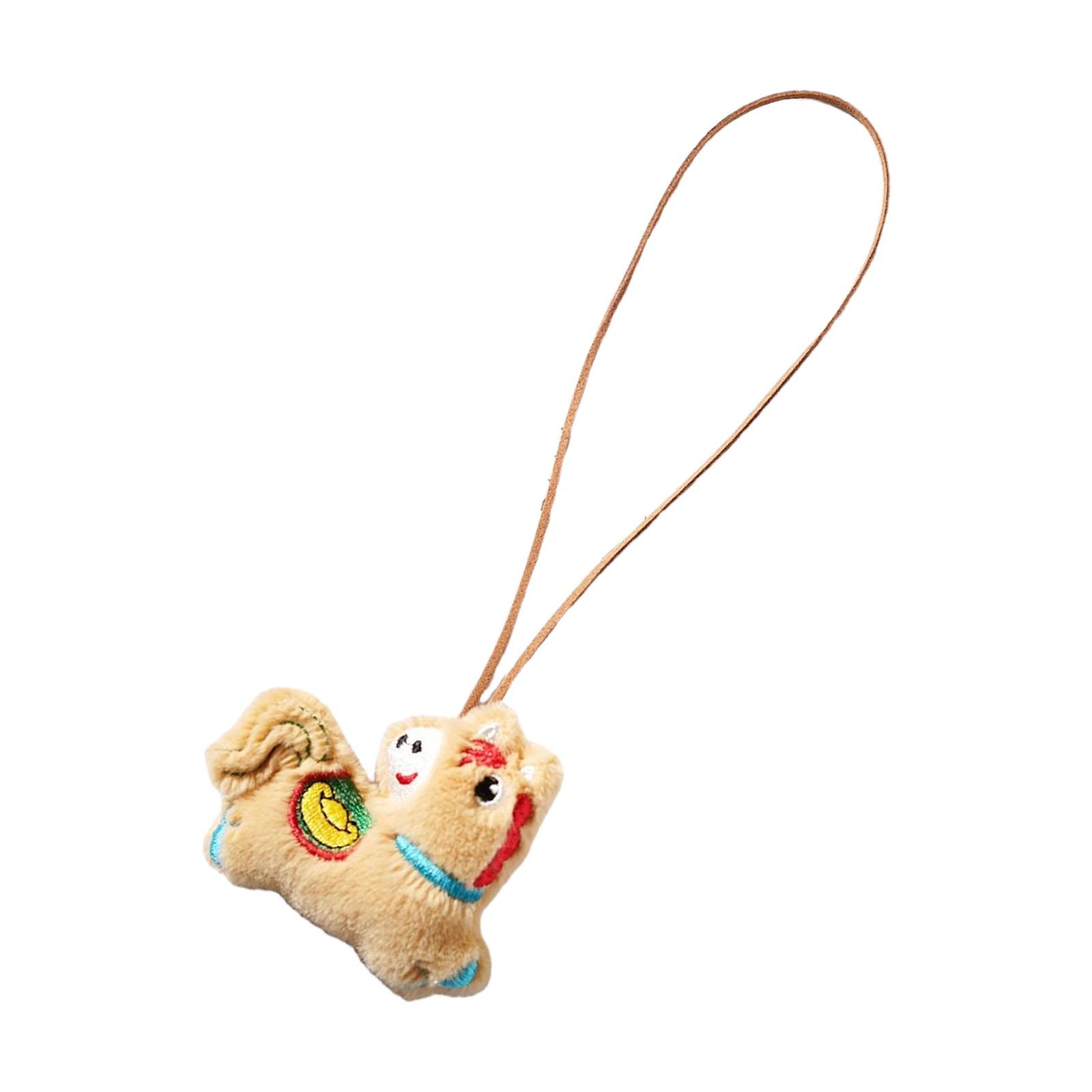 

6 Color Cartoon Plush Horse Keychain For Car Interior Bag Charm And Gift Fashionable Decors New Year Festive Doll